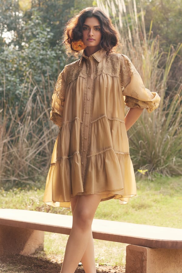 Lana Dress � Beige — Paulmi and Harsh