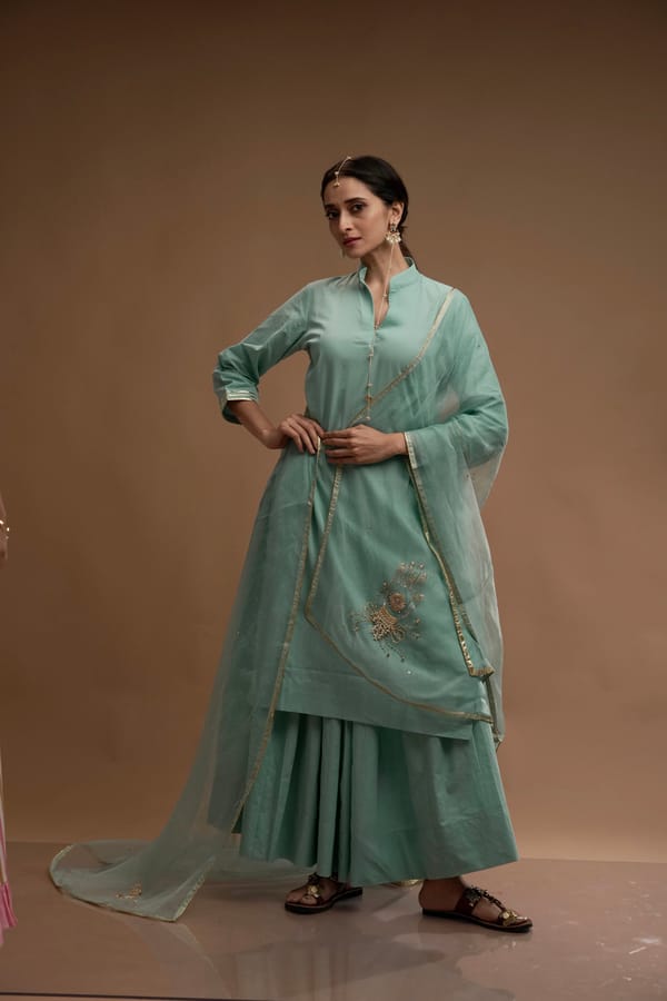 Powder Blue Kurta Set — D Mak