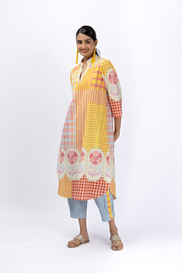 Carnation Top With Multi Pleat Pant — Jungle Marigold