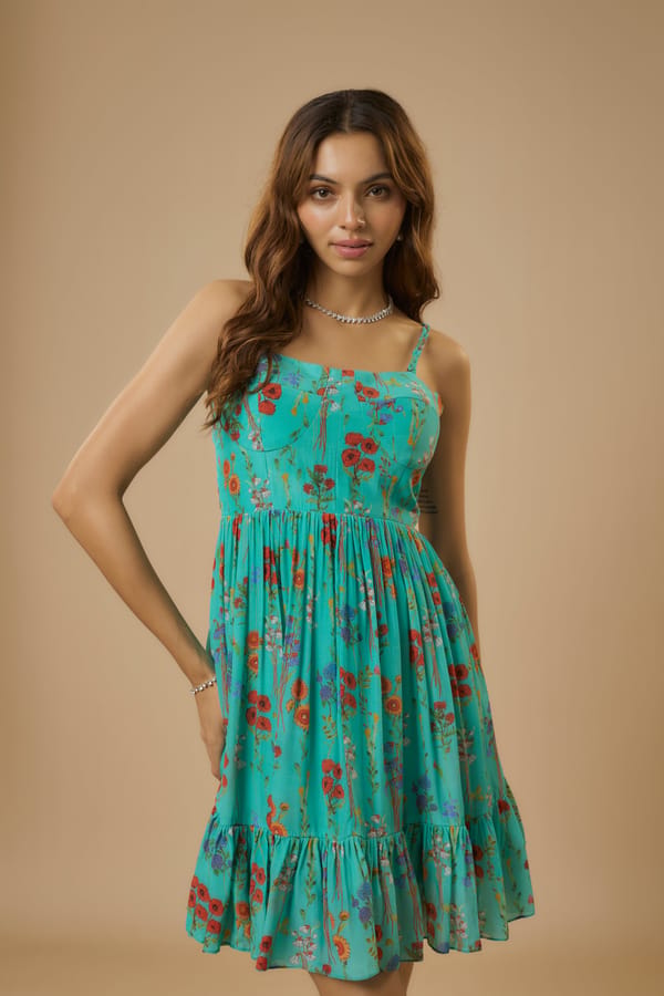 Blue Mini Dress — EWOKE STUDIO
