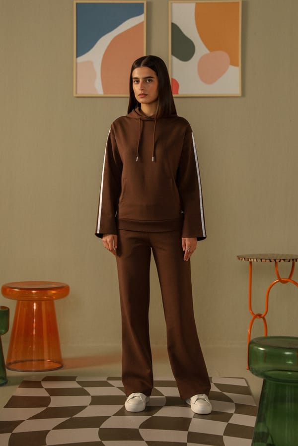 Dark Oak Hoodie and Bootcut Pants Co-ord Set — Muvazo