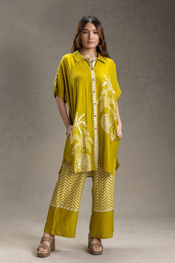 Kyomi Printed Kimono Kurta Set — SOUP by Sougat Paul