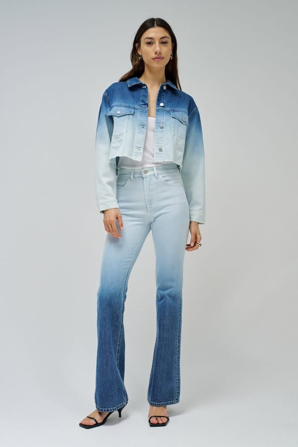 ICE BLEACH Ombre High-Rise Flared Jeans — SALSA JEANS