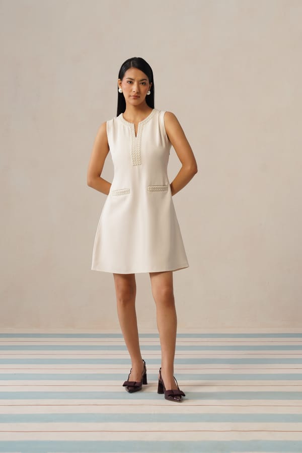 Aurelia Pearl Dress (Soft Ecru) — Armoire