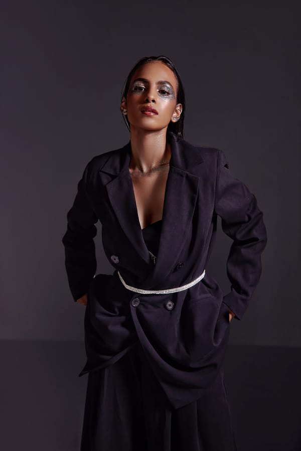Oversized Double Breasted Blazer-Black — The Clothing Factory