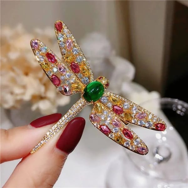Crystal Dragonfly Brooch — Queens Closet by Neha