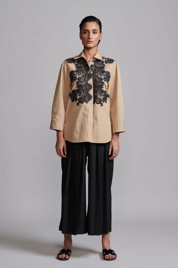 Black High-Waist Pleated Culotte Trousers — Dash and Dot