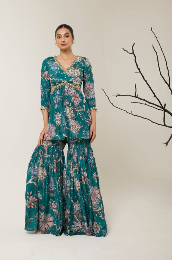 Bloomscape Gharara Set — LIBAS CAFE