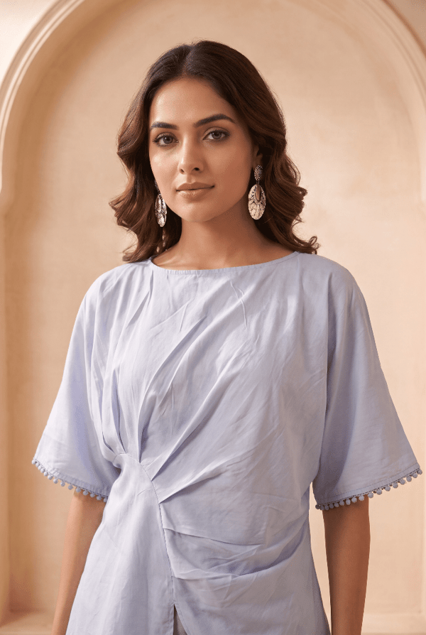 Asymmetric Draped Overlay Top — Western Era