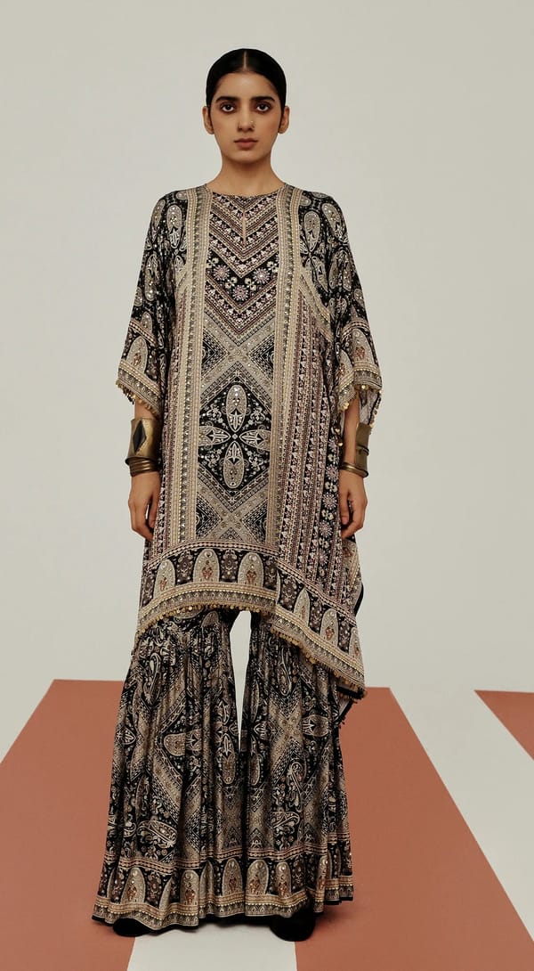 The Gilded Noir Sharara Set — Basanti Kapde aur Koffee