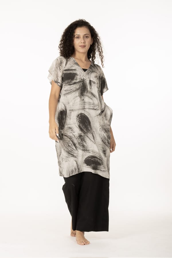 Charcoal Whisper Kaftan co-ord — Khat