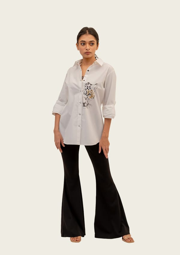 White  Shirt with Print — Richa Goenka