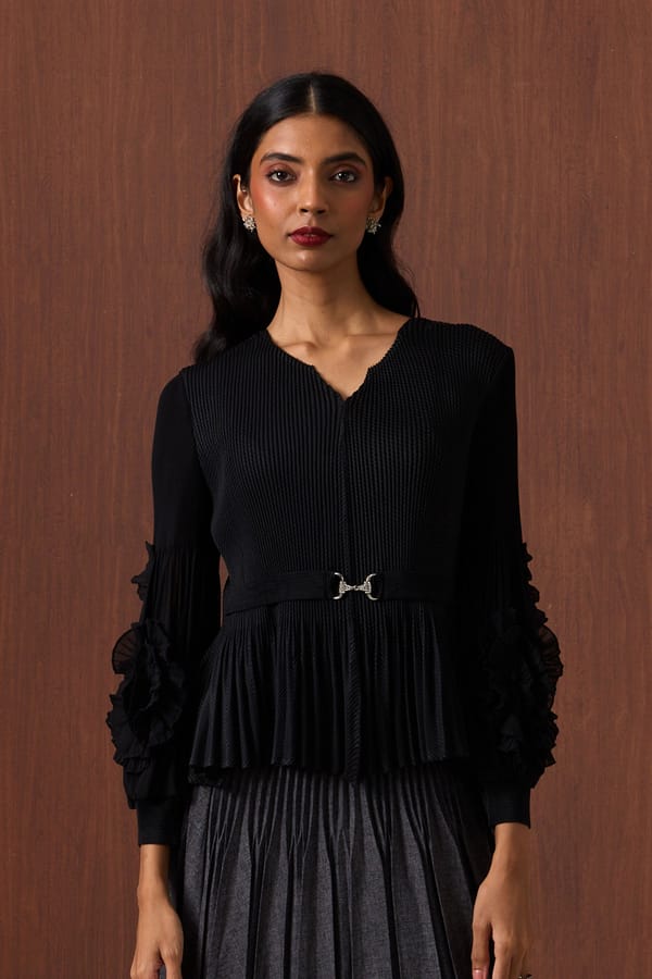 Emery Ruffle Top — Scarlet Sage