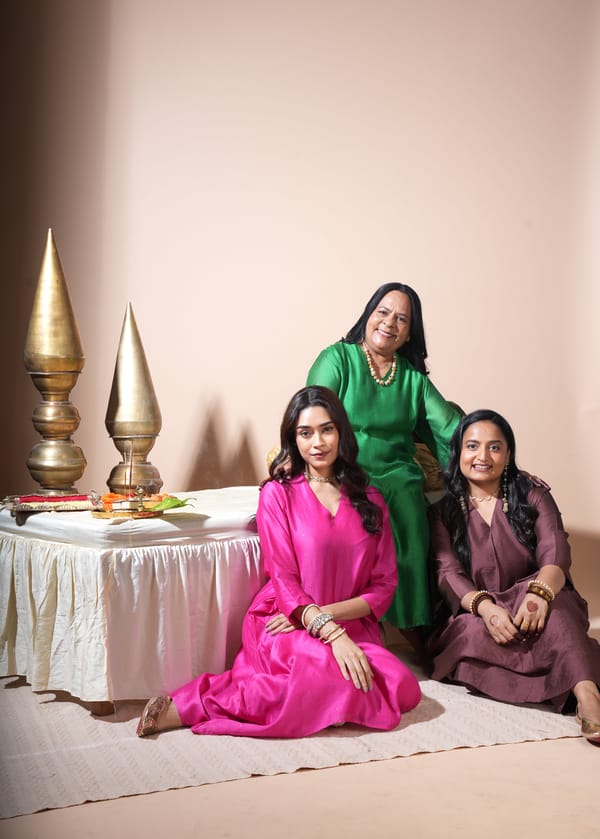 Pink Badla/Mukeish Kurta With Lumpi Pants — KOMAL SHAH