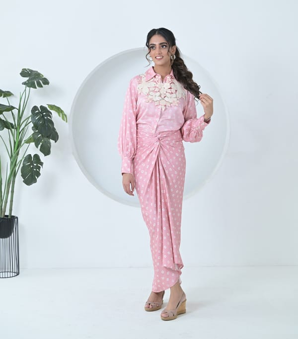 Ivory Garden Detachable Neckpiece & Knot Skirt Set — RUCHIKA MALLIKA LABEL