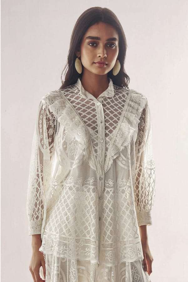 LACE & RUFFLE SHIRT — Dash and Dot