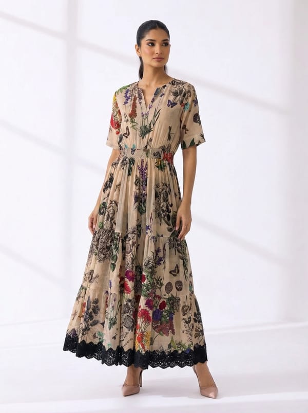 Multicolor Floral Dress — Kavita Bhartia