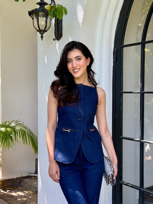 Bleu Tailored Co-ord Set (As Seen on Tanisha Puri) — Armoire