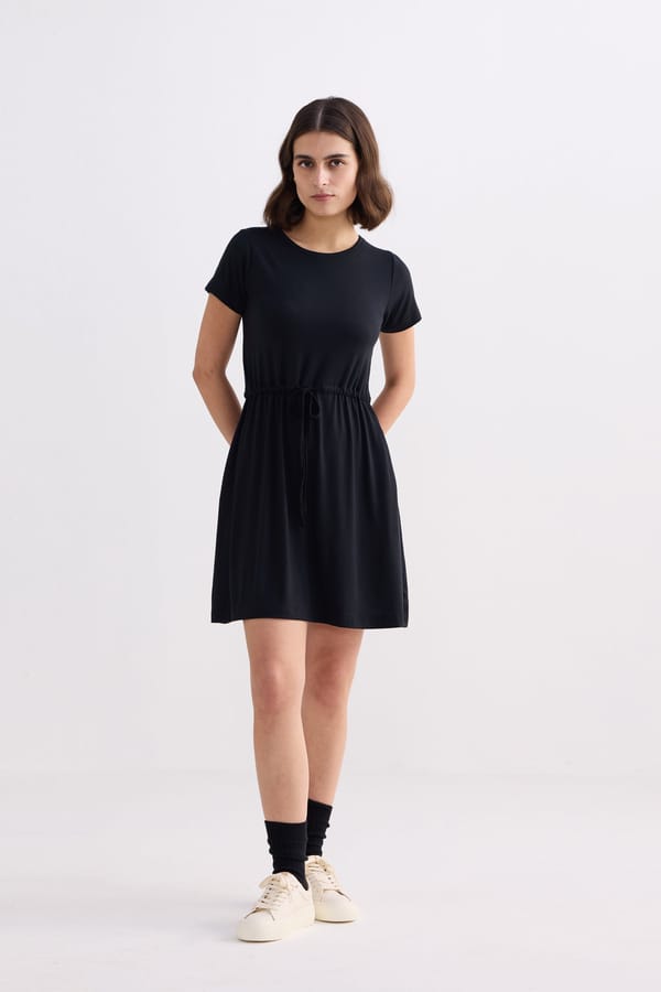 Drawstring Short T-Shirt Dress — REISTOR