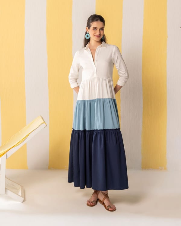 Blue & White Maxi Dress — ZAZU