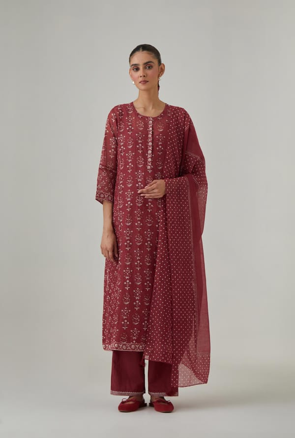 Hand Block Printed Cotton Chanderi Dupatta — Upavita