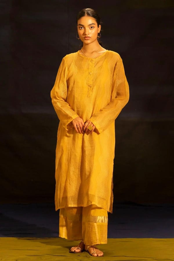 Illume Wave Sunlit Kota Kurta Set with Slip (Set of 2) — Banana Labs