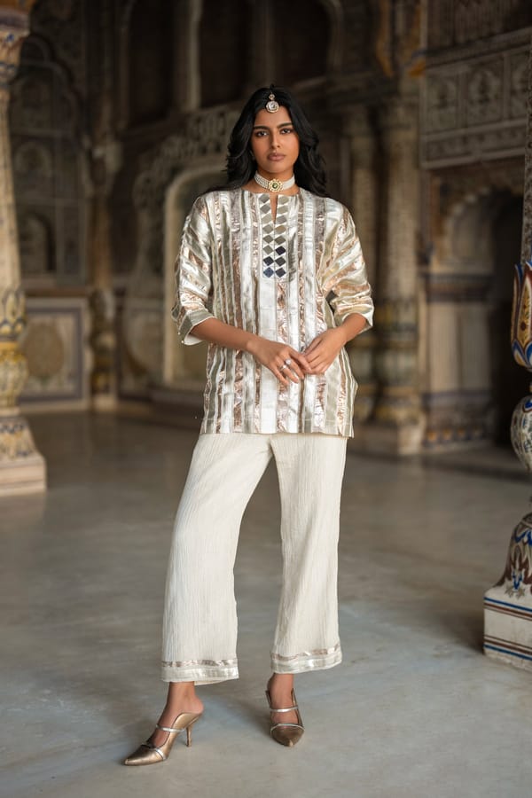 Mirrorwork Gota Ribbon Top — Dash and Dot