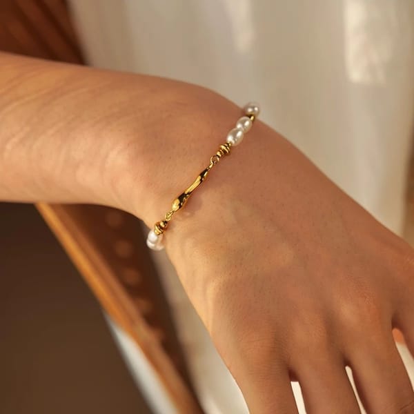Glass Pearl Beads Chain Bracelet, Harper — Inaya Accessories