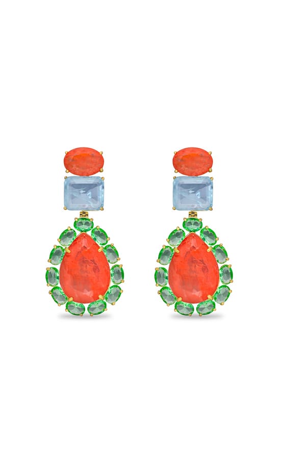 Peacock Paradise Chandelier Dangler Earring — Miss Jo
