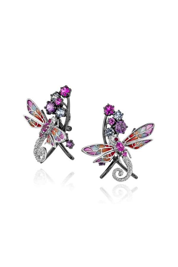 Pink Gossamer Wing Stud Earrings — Miss Jo