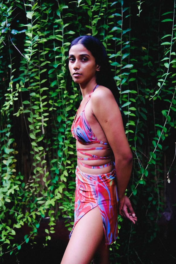 Coverall Swim Skirt - Cayenne Wave — IZSI