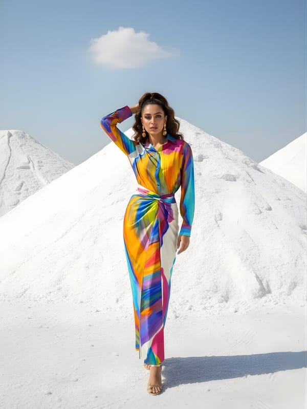 Rainbow Printed Wraped Skirt Set — POPPI