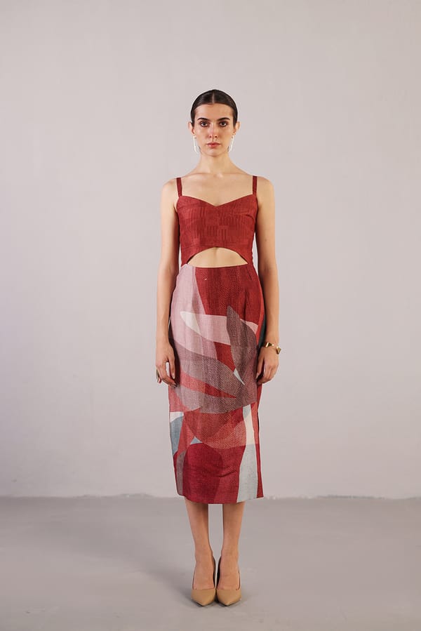 Whorl Brick Red Dress — CLOS