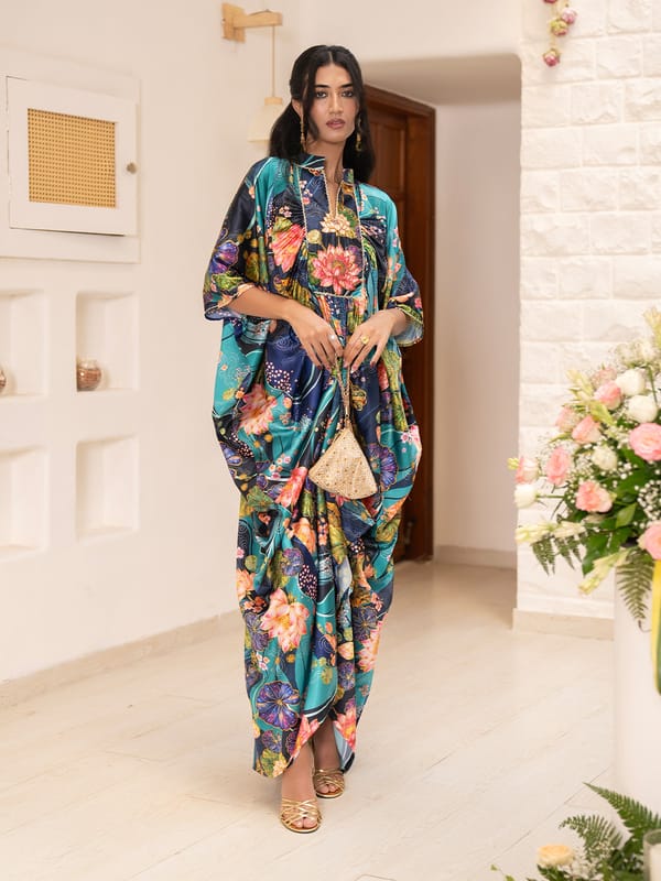 Lotus Print Kaftan — HOUSE OF FETT