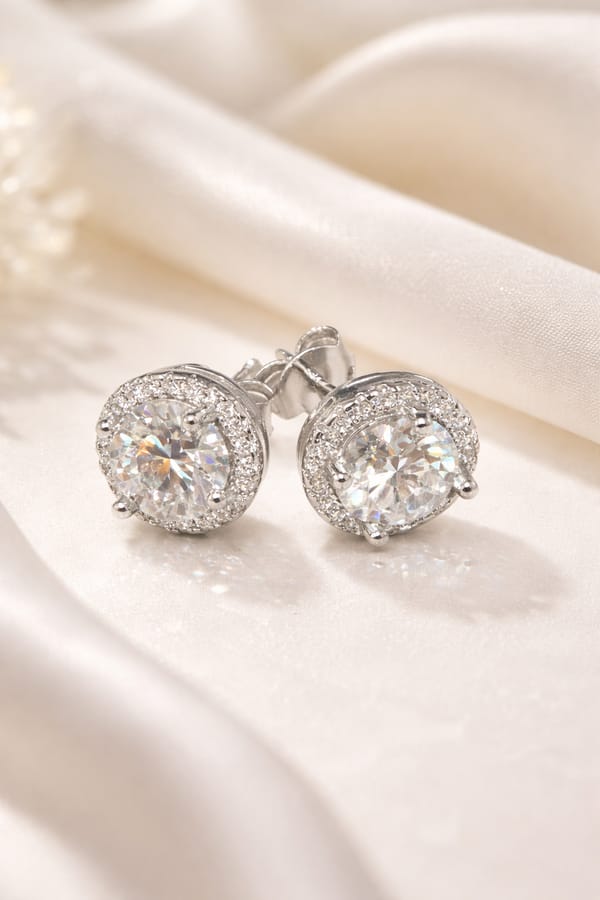 Classic Solitaire Crystal Stud Earrings — SilvPop Jewels