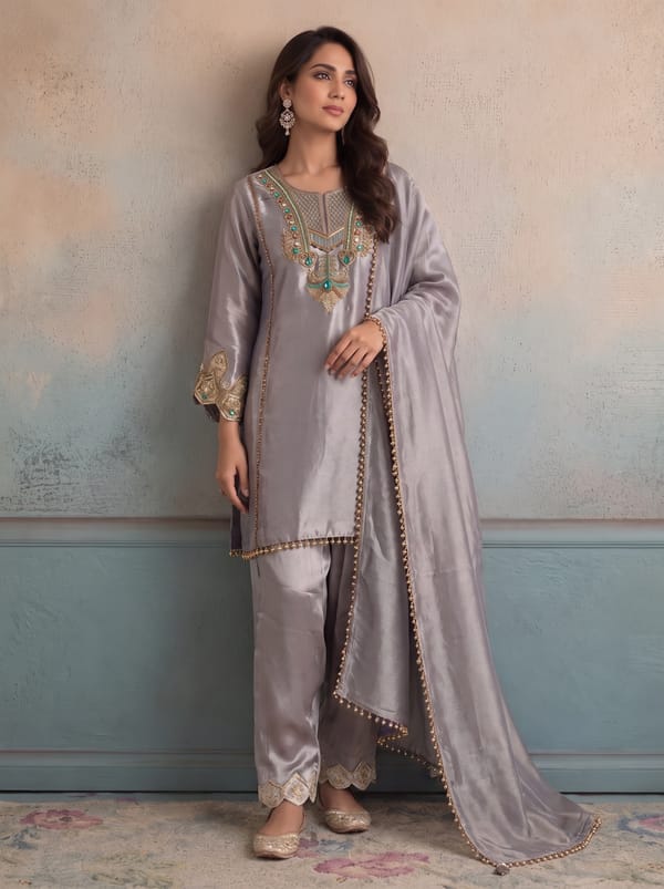Purple Iris Kurta Set — SUSHIL AGGARWAL