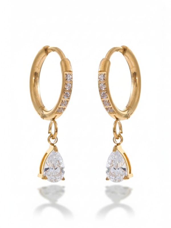 Love Hoop Earrings (Four Stone) — Cao Jewellery