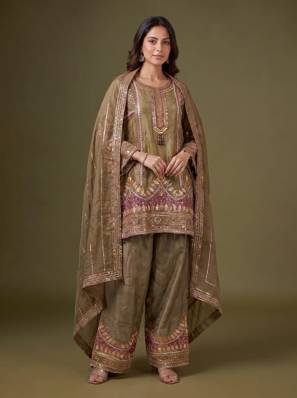 Suhavi Pink/Green — KHATUBA (THAKUR EXCLUSIVE)