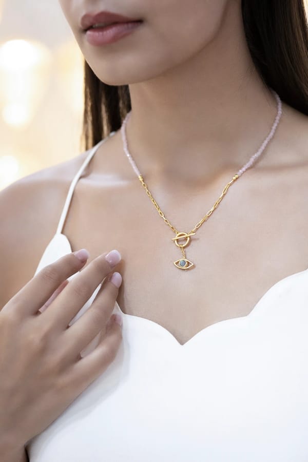 Charm Beaded necklace | Rose — Aura Fine Jewellery