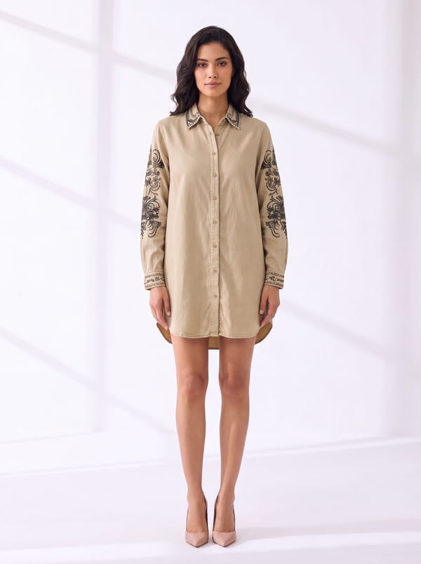 Oversized Denim Shirt Dress — THE LUXURY DRESSING