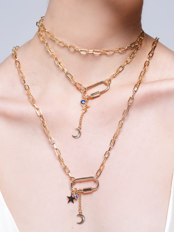 Multi Layer Star Moon Pendant Necklace — Cao Jewellery