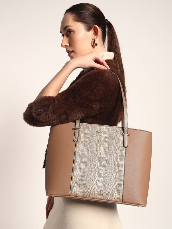 Iconic Tote - Gold & Tan — The Gusto