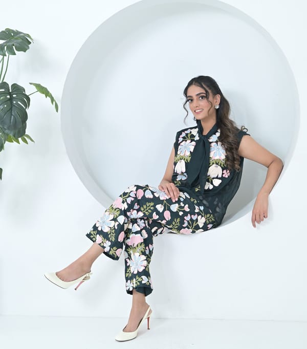 Big Khushboo Chiffon Shirt With Heavy Embroidered Pant Set — RUCHIKA MALLIKA LABEL