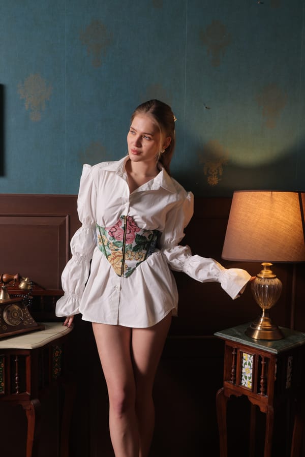BOTANIC GRACE CORSET BELT — LABEL MUSLIN
