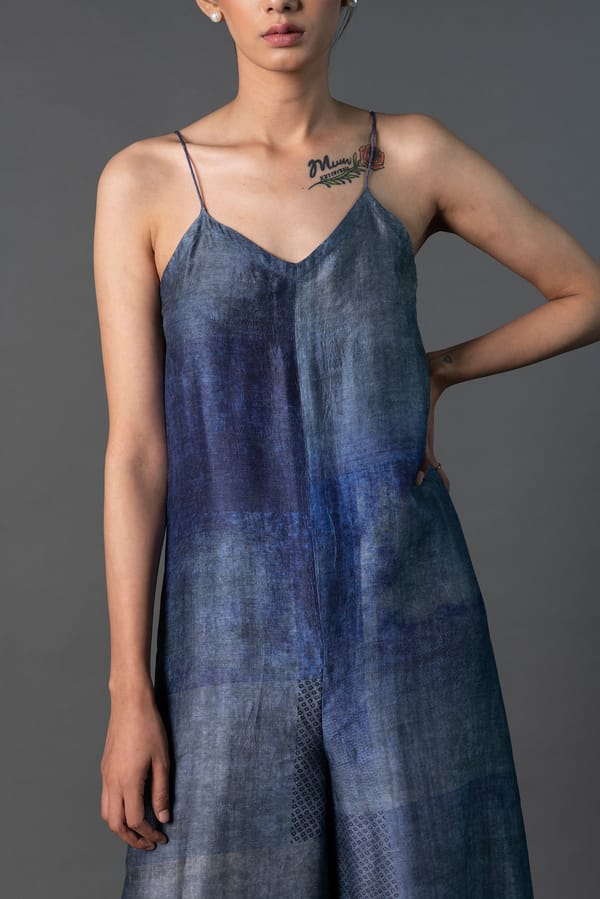 Array Bandhani Indigo jumpsuit — CLOS