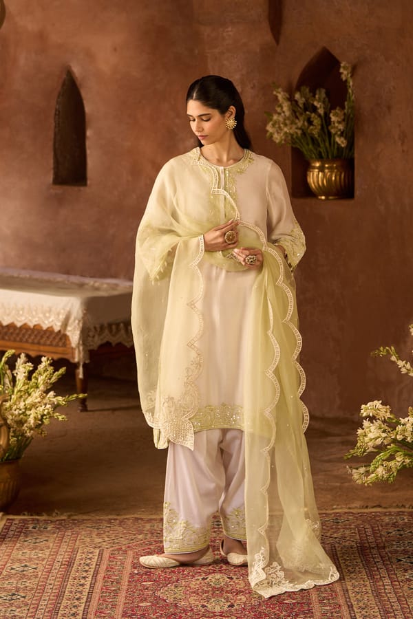 Hani - A-line Kurta With Salwar And Dupatta — Sheetal Batra
