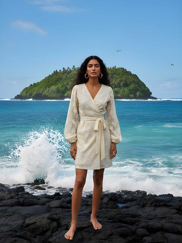 Palm Crochet Wrap Dress — POPPI