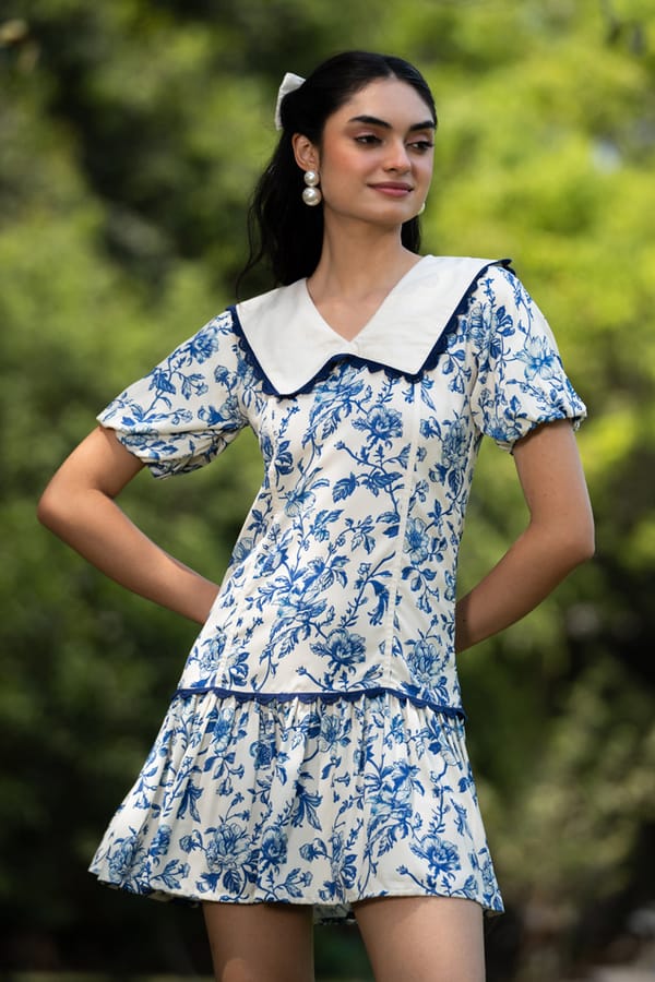 Aggie Floral Short Dress — AVERIE