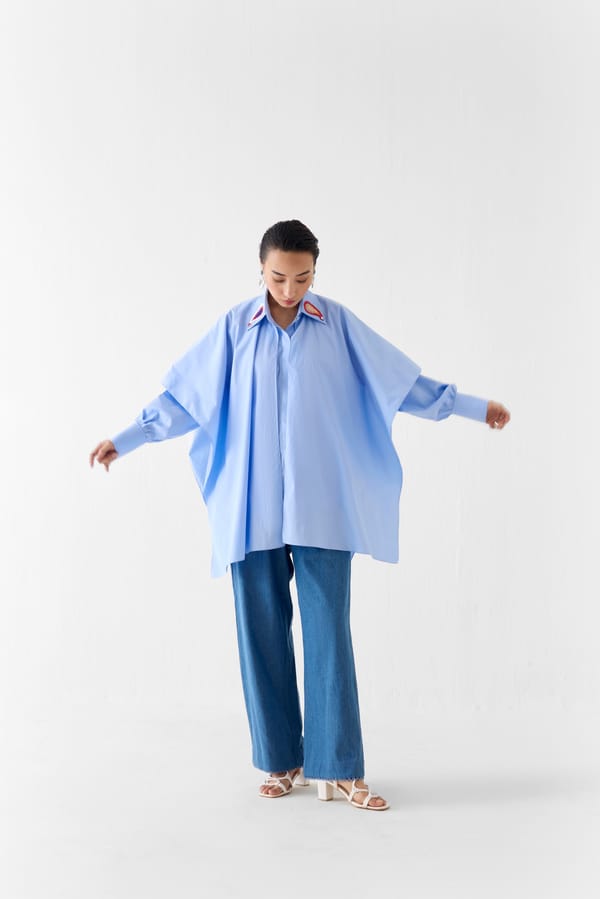 Azure Layered Poplin Shirt — Studio Rigu