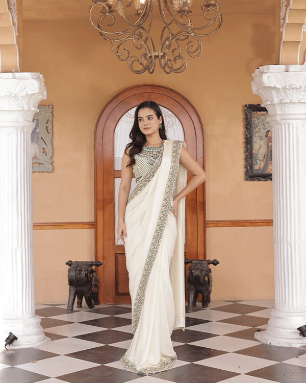 Sheesh Mahal - Draped Saree — Surkh Syahi